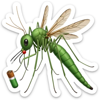 mosquito aedes fumando un cigarro sticker