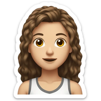 brown haired teen girl with medium length hair, mma sticker