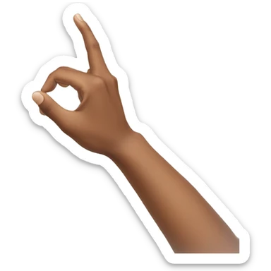 sideview of a man holding his arm out and up at a 45 degree angle, his fingers are all straight out, his arm is straight sticker