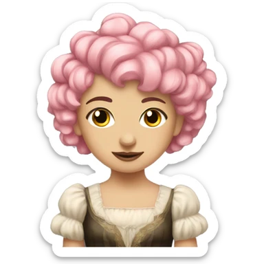 hellenic victorian balls with a girl that has a pink hair sticker