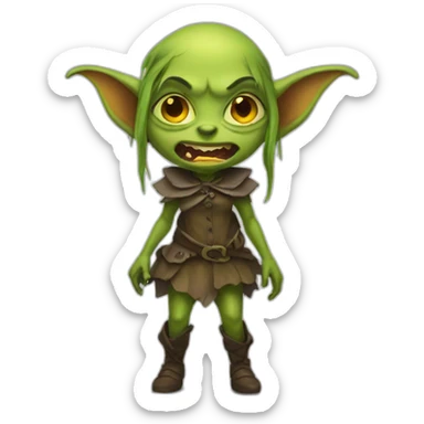 Scary goblin girl sticker