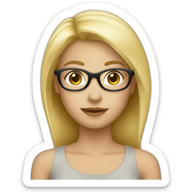 Fille blonde, lunette fine sticker