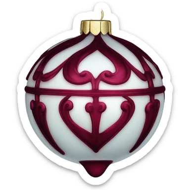 Antique glass Burgundy ornament sticker