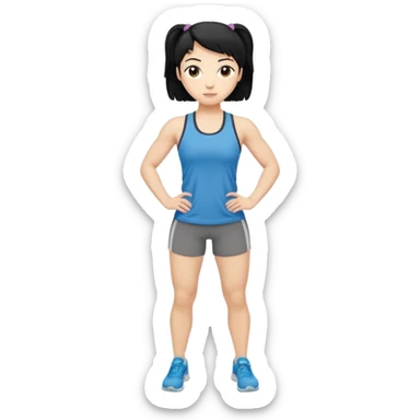 mach mir denn fintess trainer mit schwarzen haren wir er stehend steht mit gym kleidung sticker