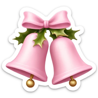 Pastel pink Christmas bells sticker