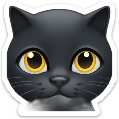 black cat face unamused looking sideways sticker