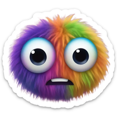 3 eyed fuzzy monster sticker