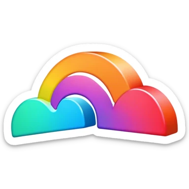 3D, a single psychedelic colored line with beveled edge sticker