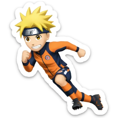 Naruto qui joue au foot  sticker