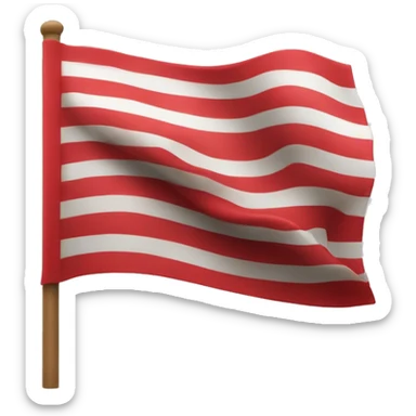 Es una bandera sin mástil de color amarillo. Tiene 4 rayas horizontales de color rojo. sticker