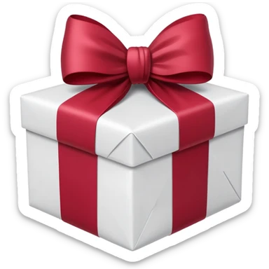 christmas gift with white color and cranberry bow sticker