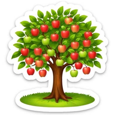 summer tree with apples sticker