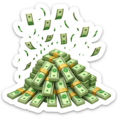 Raining money sticker