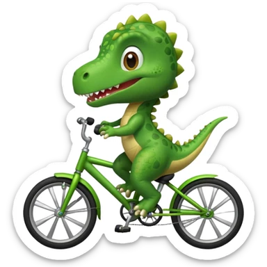 Baby dinosaur riding a bike  sticker
