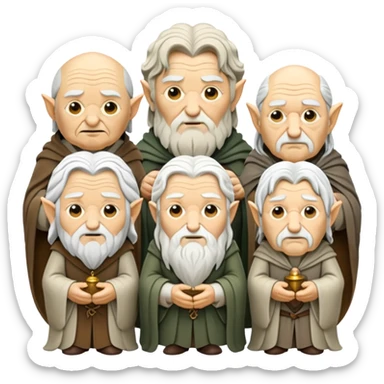 group of wise figures from White Council Lord of the Rings sticker