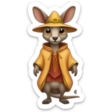 kangaroo Wizard clothe sticker