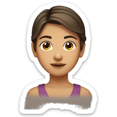 Brown hair brown eyes Mexican Therian girl with short hair  sticker