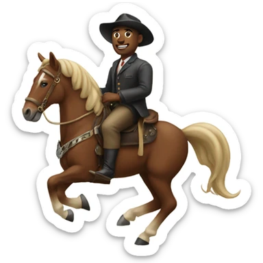 Man on a horse with two horn  sticker