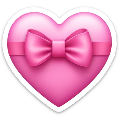 Pink heart with a pretty pink bow around it  sticker