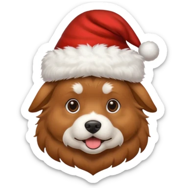 Hondje met kerstmuts sticker