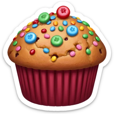 burgundy muffin candy on top sticker