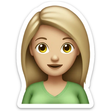 Women pregnant light brown dark blonde hair green eyes sticker