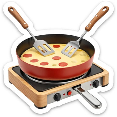 tabletop raclette set with spatula sticker