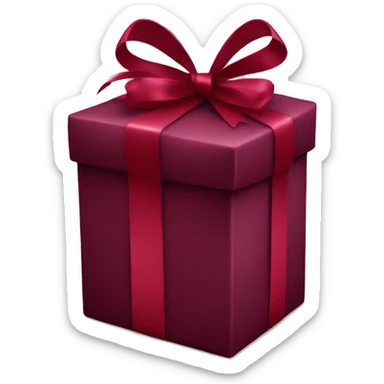 Burgundy coloured gift with burgundy ribbon  sticker