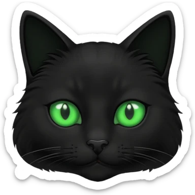 Black cat white nose sticker