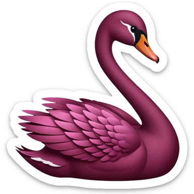 Maroon swan with bow sticker
