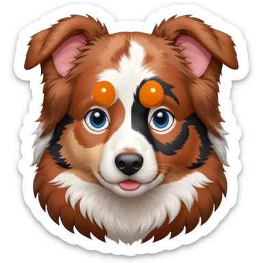 Red merle australian shepherd with blue eyes sticker