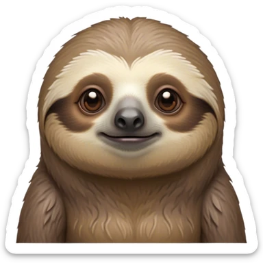 Cinematic Noble Sloth Portrait Emoji, Poised and serene, with a leisurely, gentle build and calm, wise eyes adorned with soft, textured fur, Simplified yet sharp and sophisticated features, highly detailed, glowing with a soft, tranquil glow, high shine, intelligent and unhurried, stylized with an air of relaxed authority, focused and composed, soft glowing outline, capturing the essence of a watchful and confident guardian that appears ready to slowly emerge from the screen with effortless grace! sticker