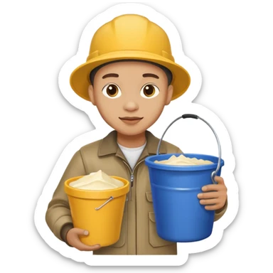 Poster Paster + bucket, Street Artist. sticker