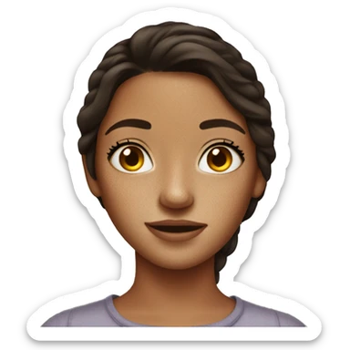 brunette girl with freckles sticker