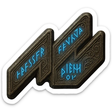 Create an Elden Ring talisman version of the Assetto Corsa logo. The talisman should look like ancient weathered metal with glowing blue runes and a mystical aura. The background should be transparent. sticker