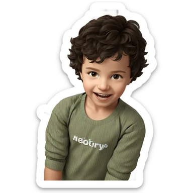 smiling boy in indoor shirt sticker