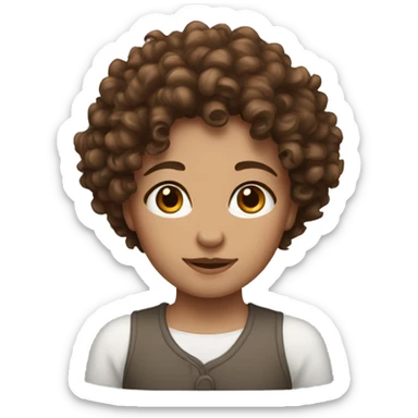 brown curly haired white gurl  sticker
