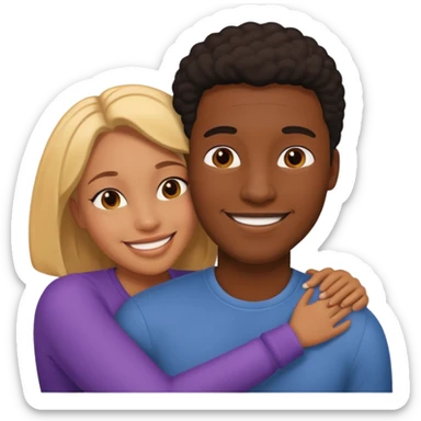 homme et femme noire qui s'embrassaent sticker