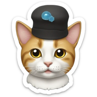 Cat wearing a kippah sticker