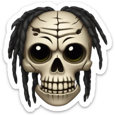 voodoo skull with dreads sticker