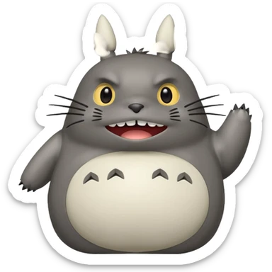 Totoro with eyes wide in excitement  sticker