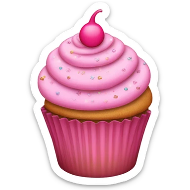pink glittery cupcake sticker