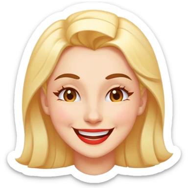 mulher sorrindo e piscando sticker