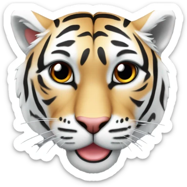 Tigre blanco con ojos de corazón  sticker