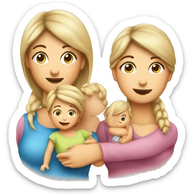 Mama mit ihrem Kind Mädchen 1 Jahr alt  sticker