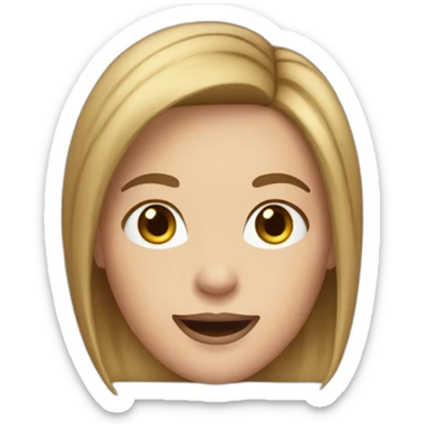 A White Woman with big mouth and pixie straight dará brown hair sticker