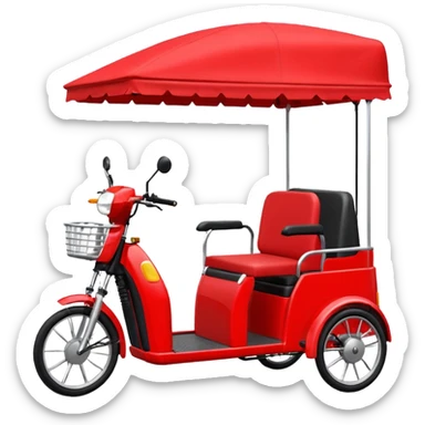 generate an ios genmoji of an e rickshaw red sticker