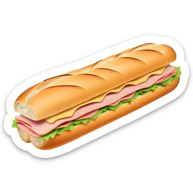 Ham Swiss baguette sandwich  sticker