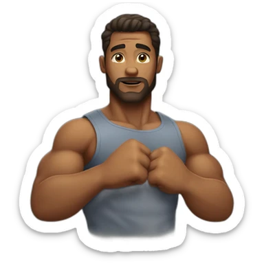 man pounding chest with fist sticker