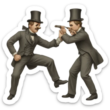 Snob Men fighting from 1900 sticker